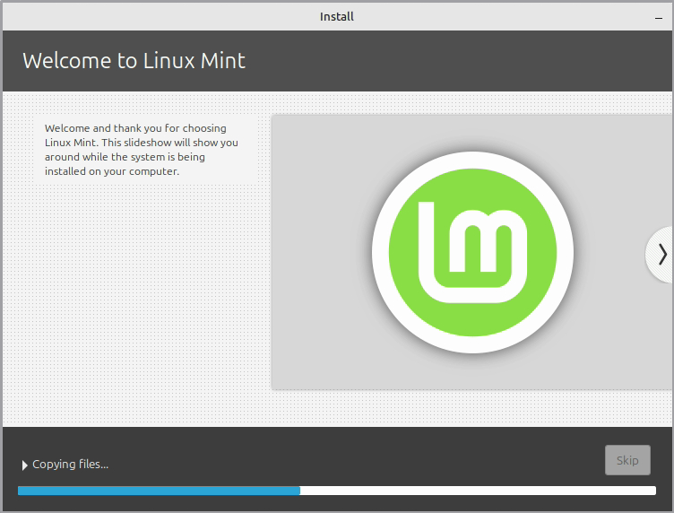 Linux Mint installation process